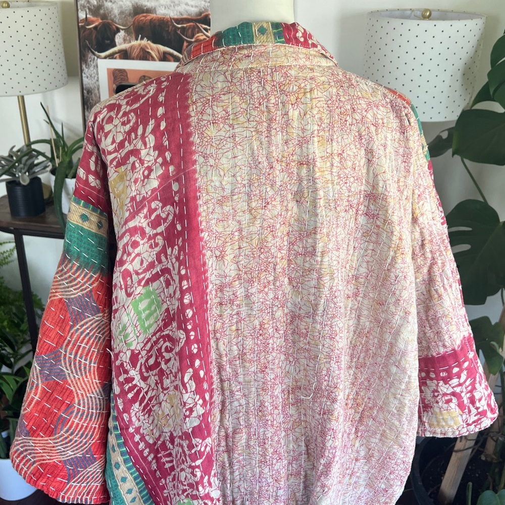 Kantha Sobo Threads Colorful Patchwork Reversible… - image 7